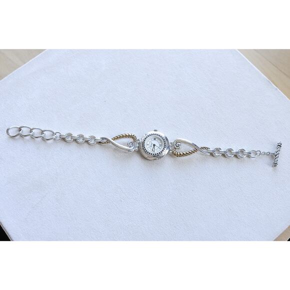 Brighton Charleston Ladies Dress Watch Two Tone Gold Silver Toggle 7-8.5" Works - Picture 5 of 6